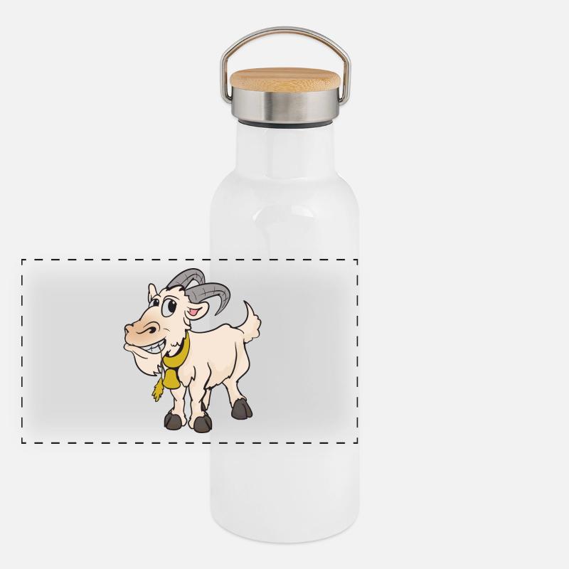 Goat goat Panoramic Thermal Bottle with Bamboo Lid