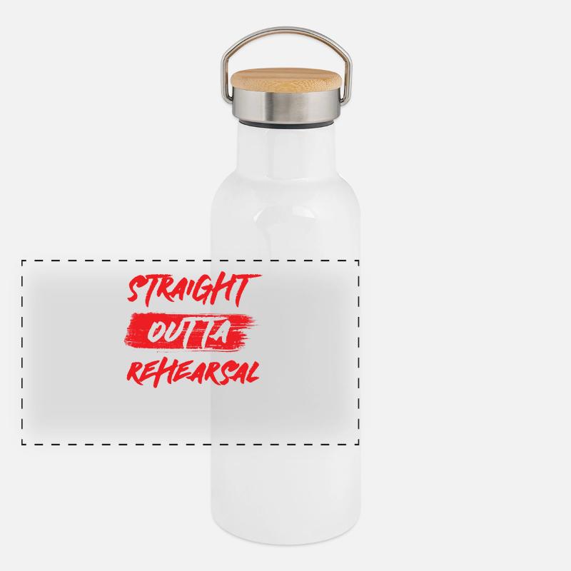 Musical - Schauspieler - Schauspiel - Casting Panorama Thermosflasche mit Bambusdeckel