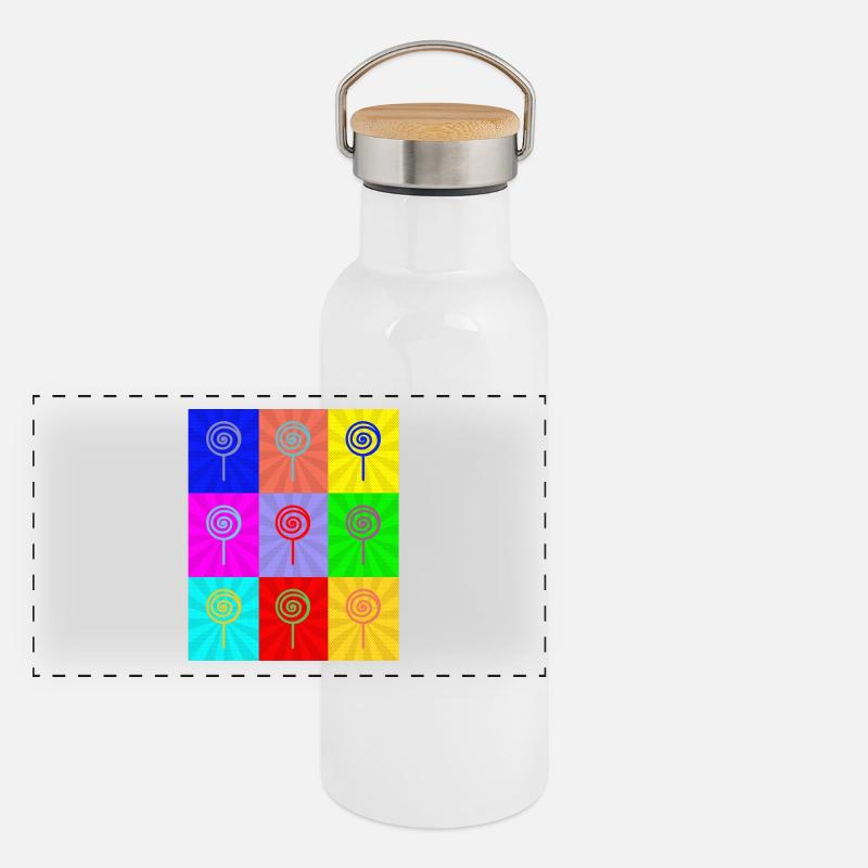 Pop Art Panoramic Thermal Bottle with Bamboo Lid