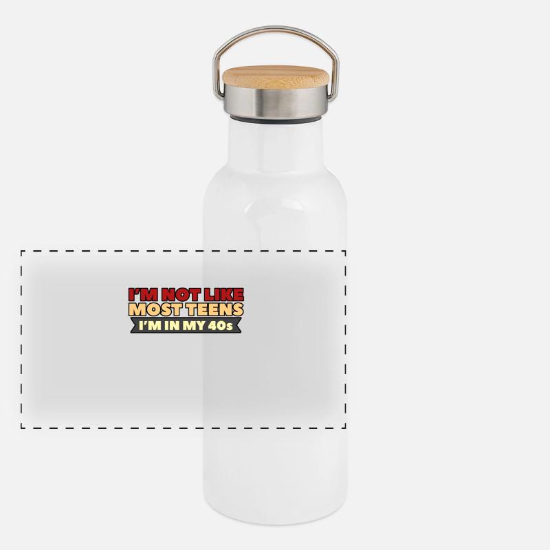 JUST GET OVER IT Panorama Thermosflasche mit Bambusdeckel