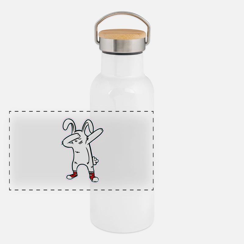 Tamponnant Easter Bunny - Let Dab pour Pâques! Gourde isotherme avec bouchon en bambou