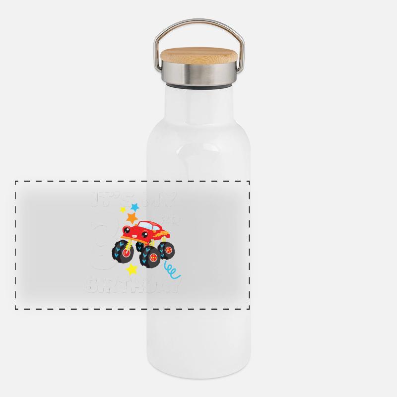 3 years Birthday Third Birthday Gift Three Panoramic Thermal Bottle with Bamboo Lid
