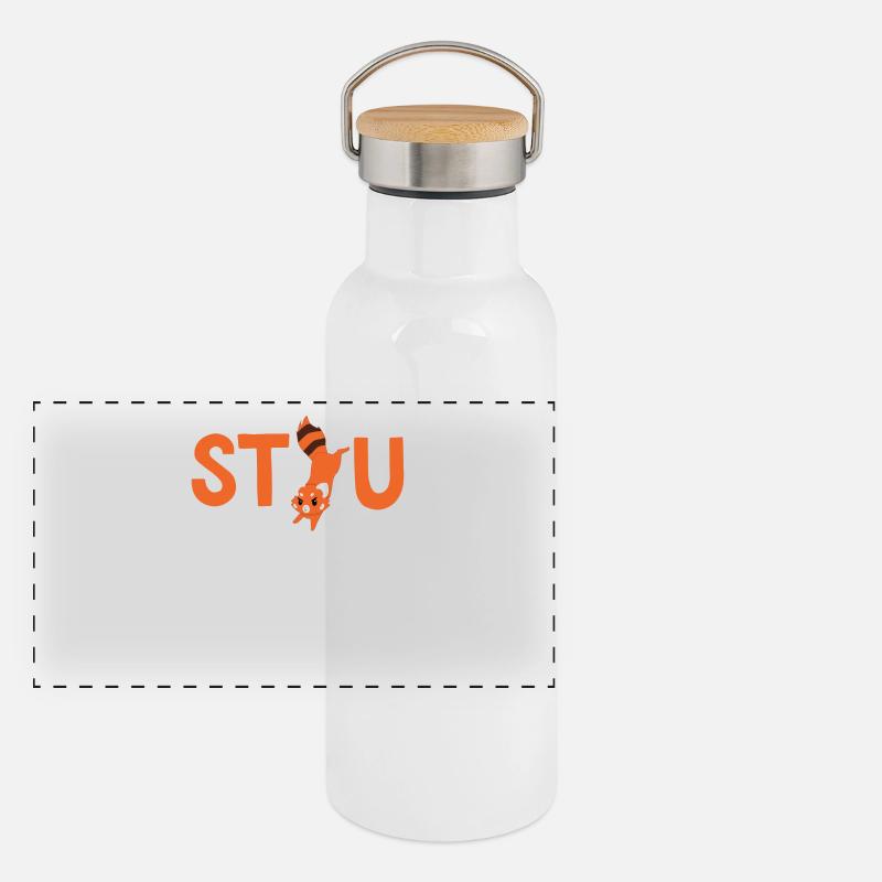Roter Panda - STFU - Halt dein Maul - Sarkasmus Panorama Thermosflasche mit Bambusdeckel