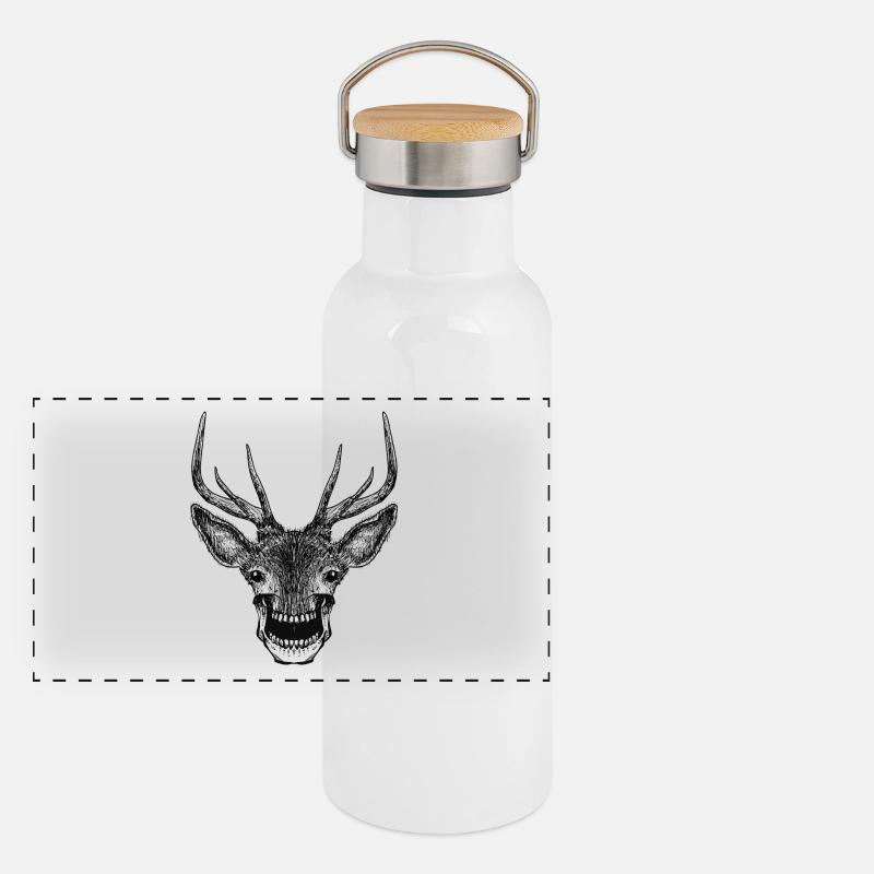 Deer Skull Panorama Thermosflasche mit Bambusdeckel