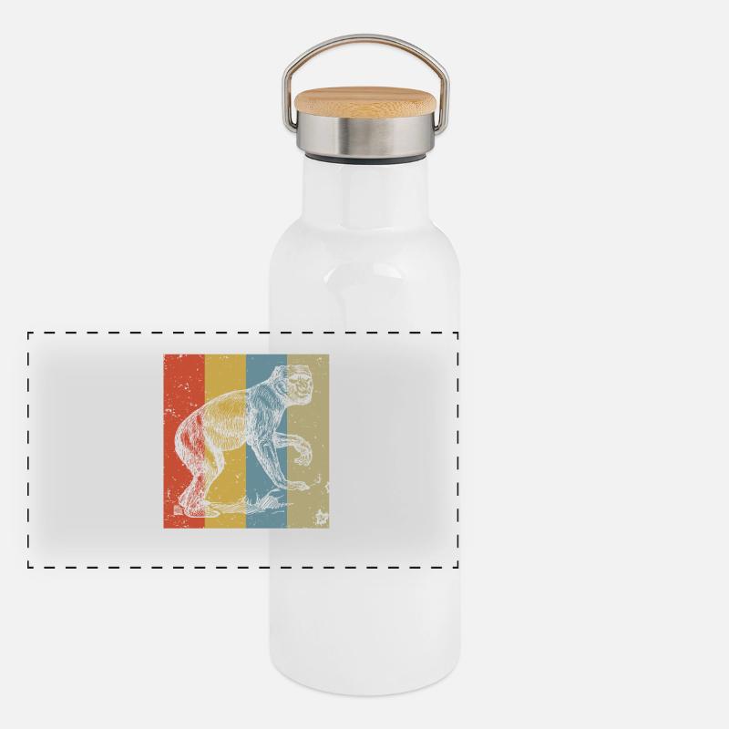Rette den Gorilla - retro Geburtstagsgeschenk Panorama Thermosflasche mit Bambusdeckel
