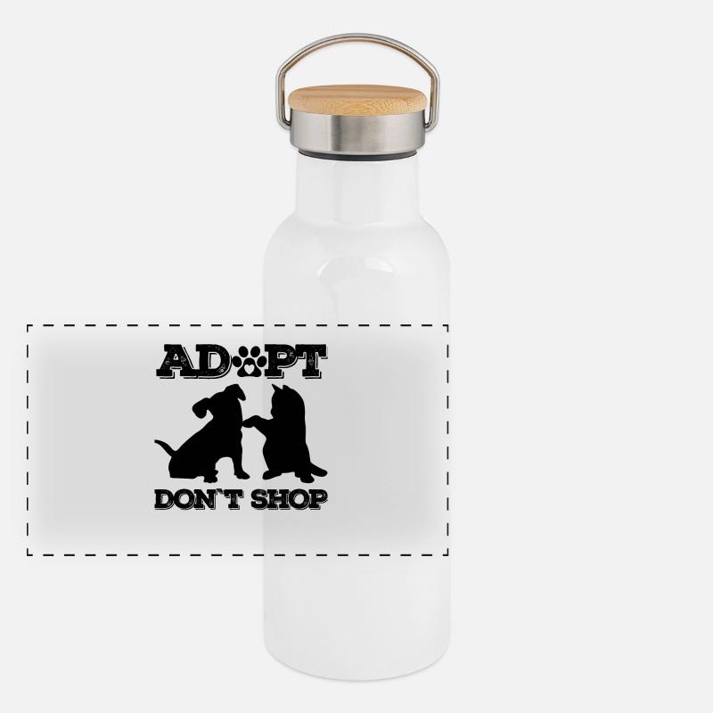 Adopt don't shop Panorama Thermosflasche mit Bambusdeckel