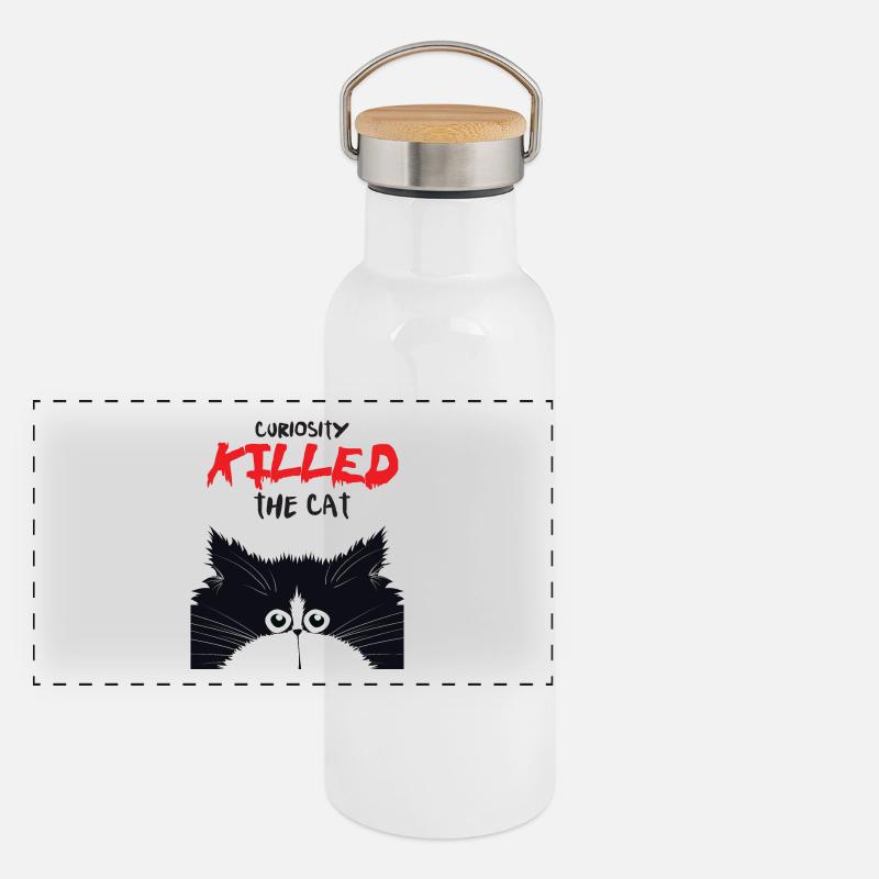 Curious cat Panoramic Thermal Bottle with Bamboo Lid