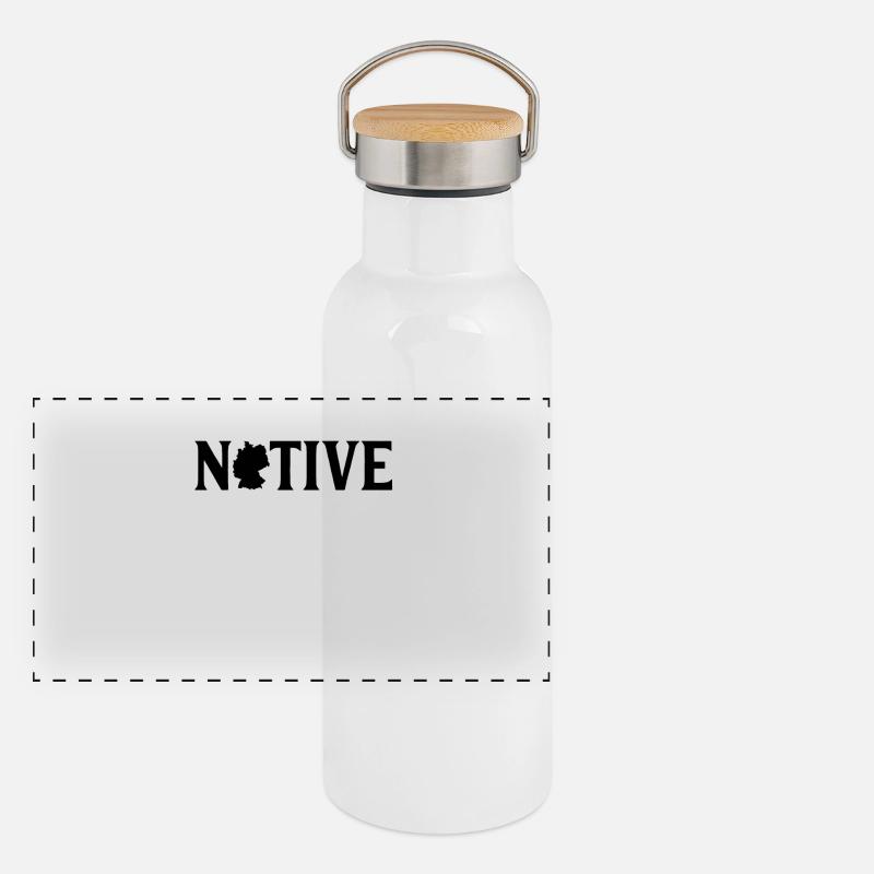 Native- A shirt for all who are native Panoramic Thermal Bottle with Bamboo Lid