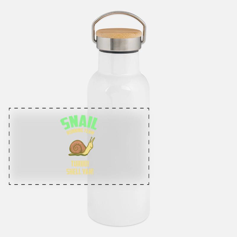 Snail Running Team - Schnecke - Geschenk Panorama Thermosflasche mit Bambusdeckel