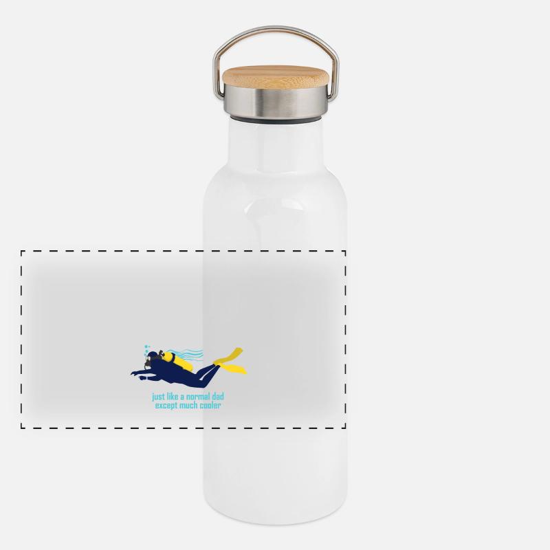 Scuba - Diving - Father - cool - normal Panoramic Thermal Bottle with Bamboo Lid
