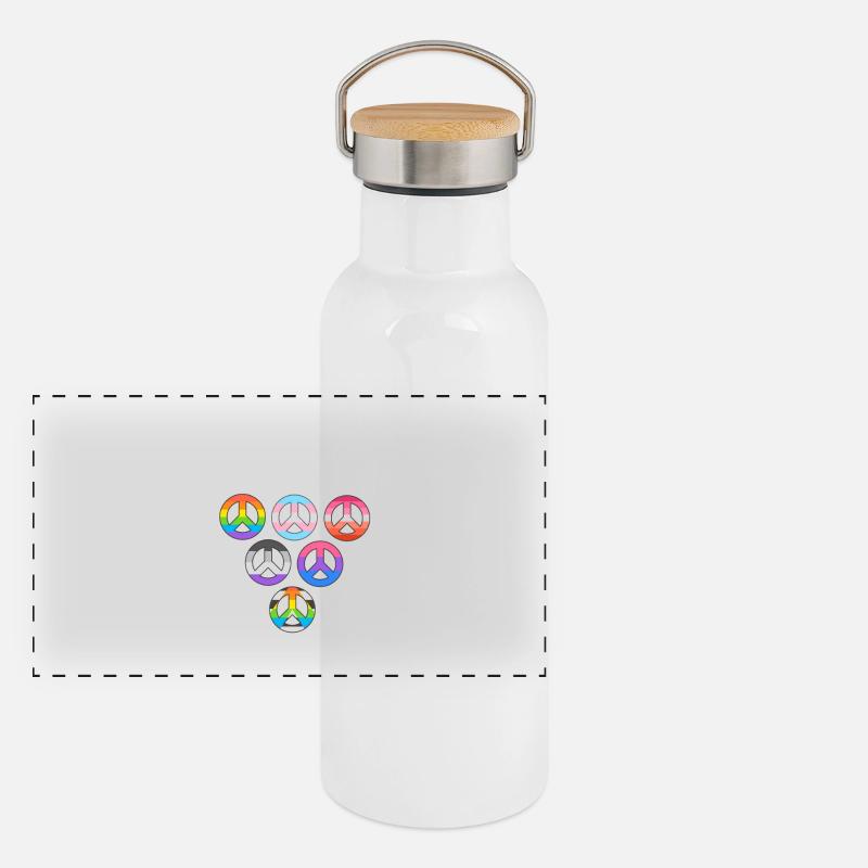 Pride and tolerance lgbt Panorama Thermosflasche mit Bambusdeckel