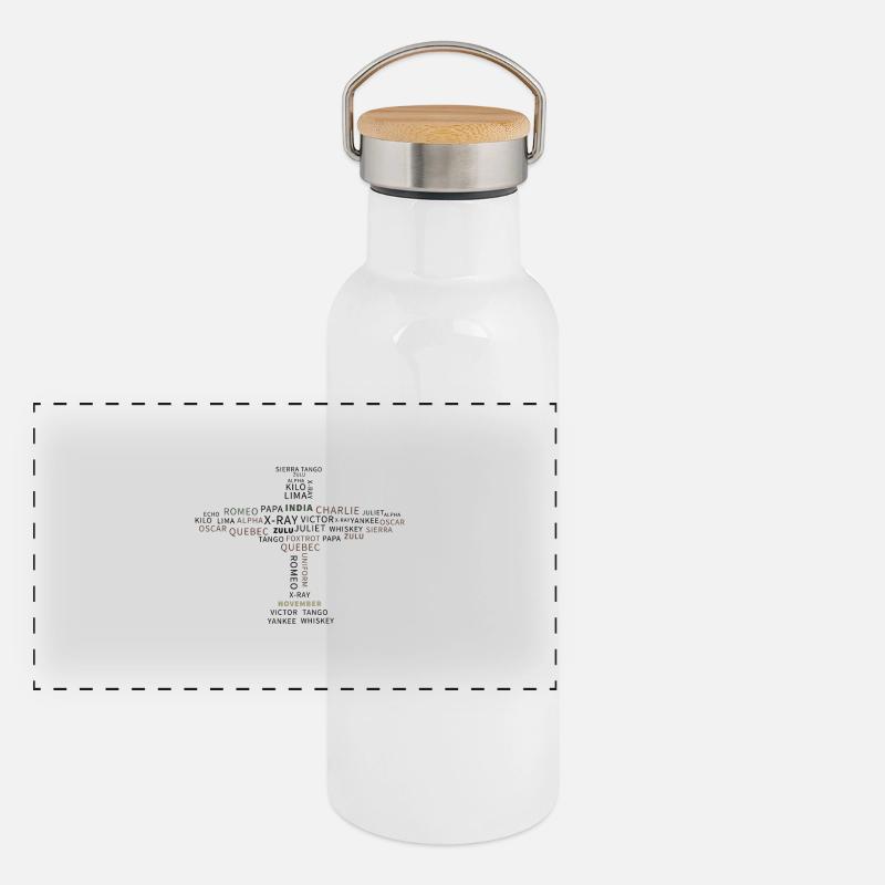Alphabet de l'OTAN, avion. Excellente idée de cadeau Gourde isotherme avec bouchon en bambou