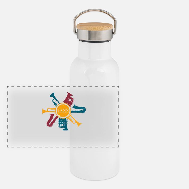 Jazz Panorama Thermosflasche mit Bambusdeckel