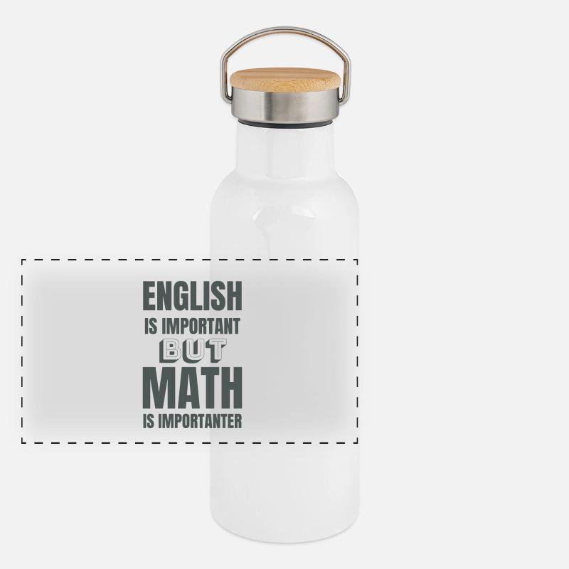 Math teacher mathematician math student gift idea Panoramic Thermal Bottle with Bamboo Lid