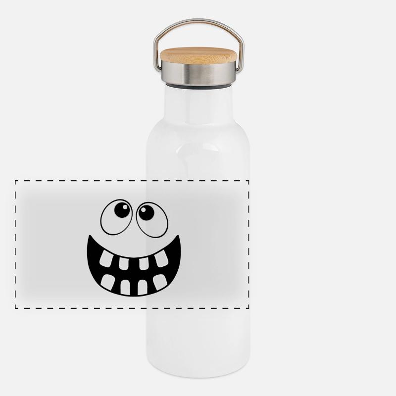 Visage Gourde isotherme avec bouchon en bambou