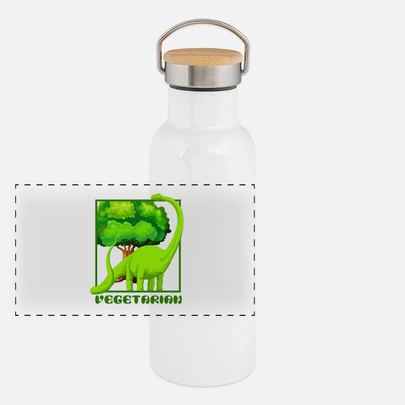 Dinosaurier Brachiosaurus Panorama Thermosflasche mit Bambusdeckel