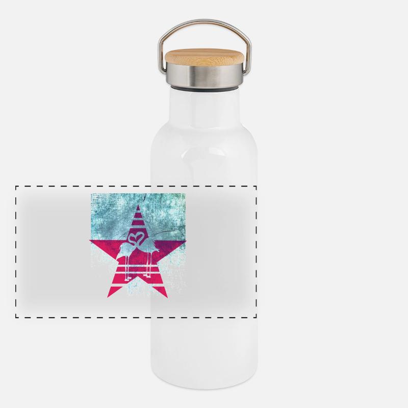 Flamingo heart Panoramic Thermal Bottle with Bamboo Lid