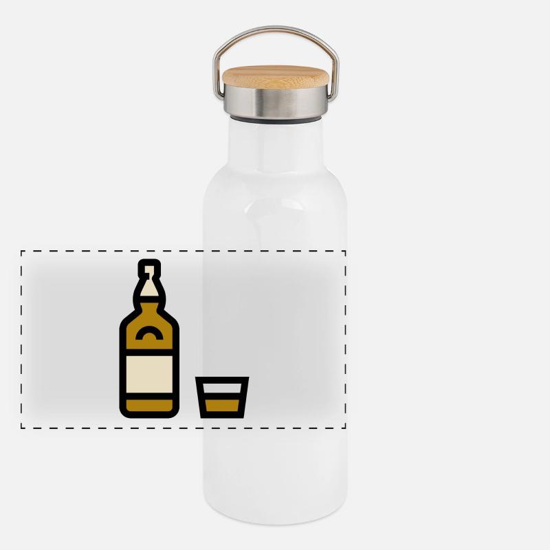 Whiskyflasche, Whiskeyflasche Panorama Thermosflasche mit Bambusdeckel