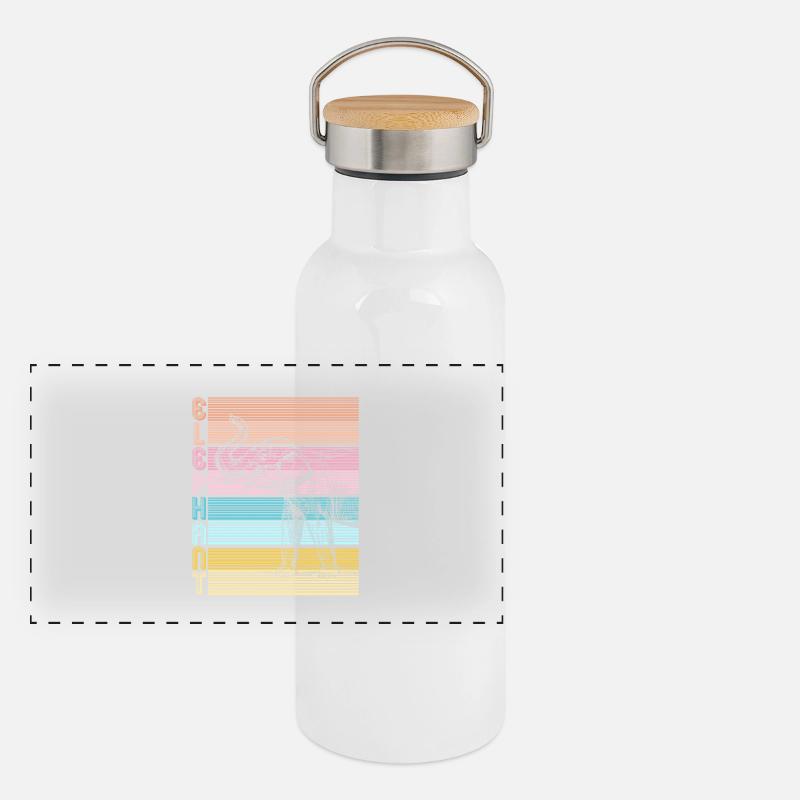 Elefant Panorama Thermosflasche mit Bambusdeckel