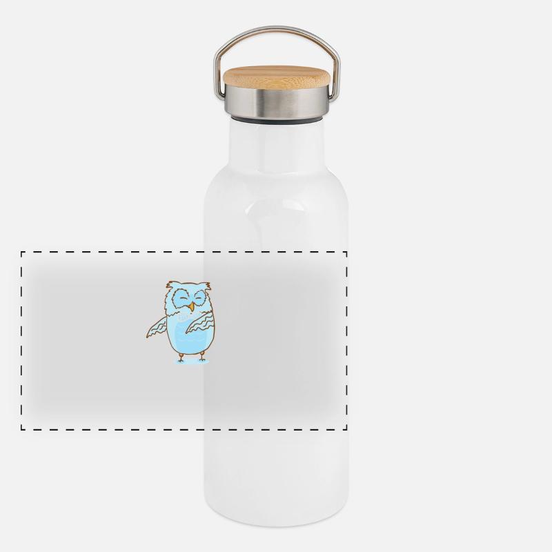 Floss Dance Move Owl Panoramic Thermal Bottle with Bamboo Lid