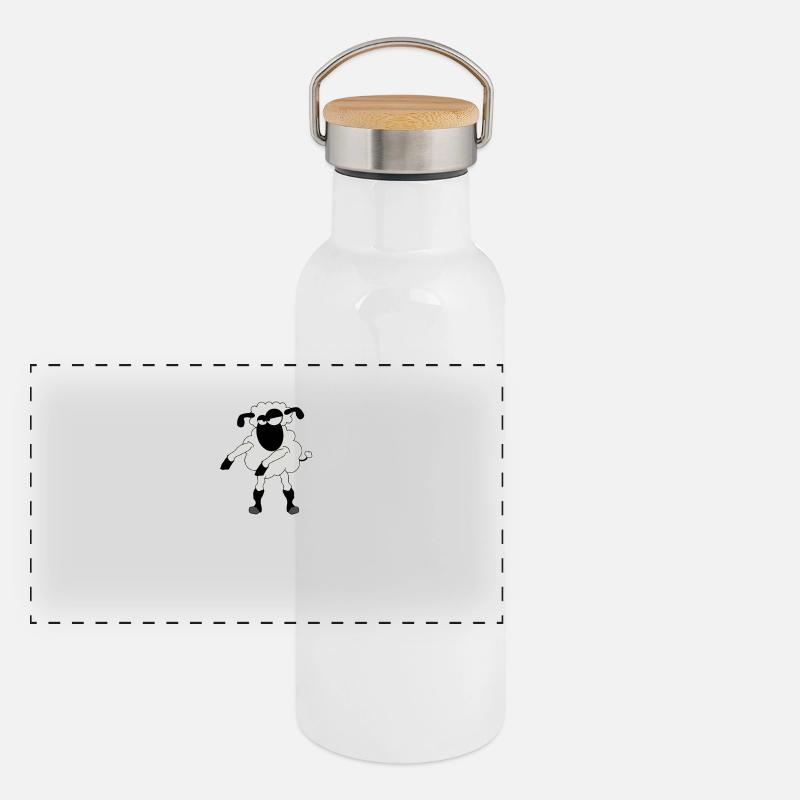 Floss Dance Move Sheep Panoramic Thermal Bottle with Bamboo Lid
