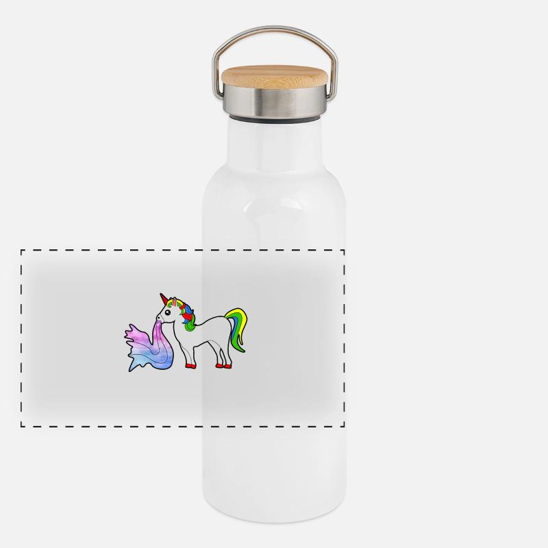 Einhorn kotzen sich übergeben Kinder Geschenk Idee Panorama Thermosflasche mit Bambusdeckel