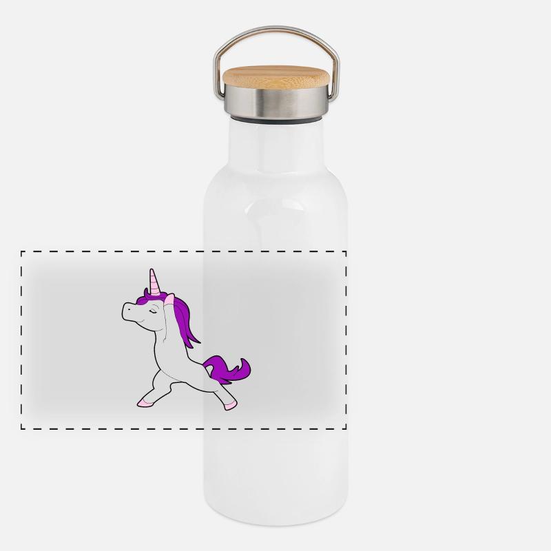 Unicorn chick proudly conceited gift idea Panoramic Thermal Bottle with Bamboo Lid