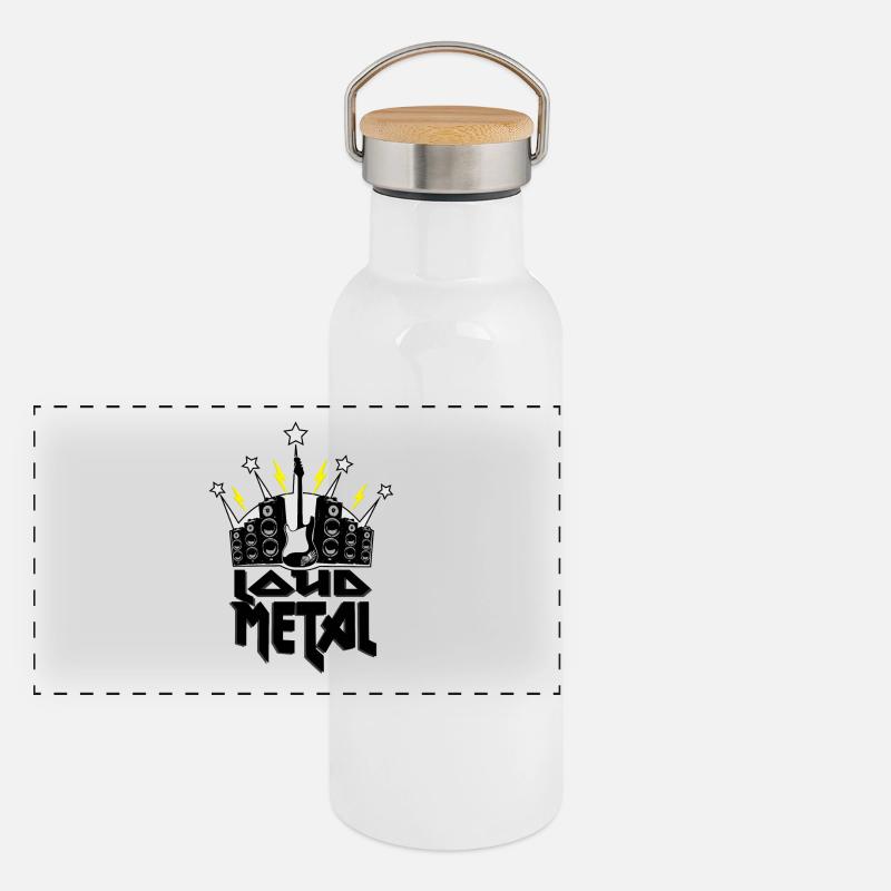 Metal Panorama Thermosflasche mit Bambusdeckel