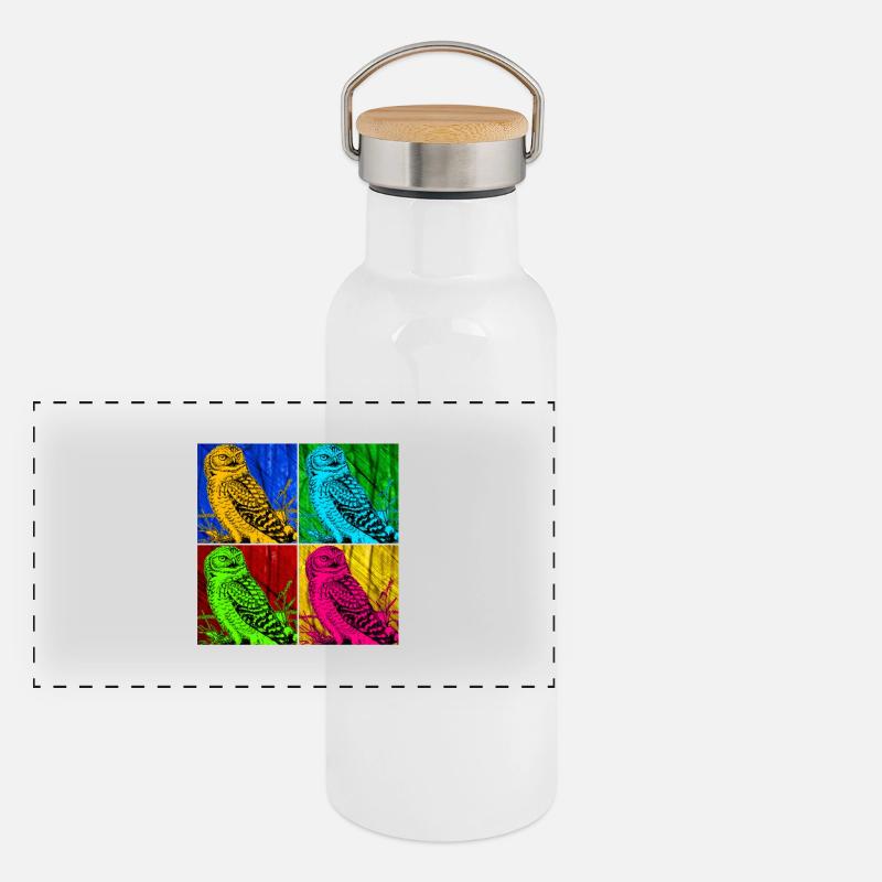 owl Panoramic Thermal Bottle with Bamboo Lid