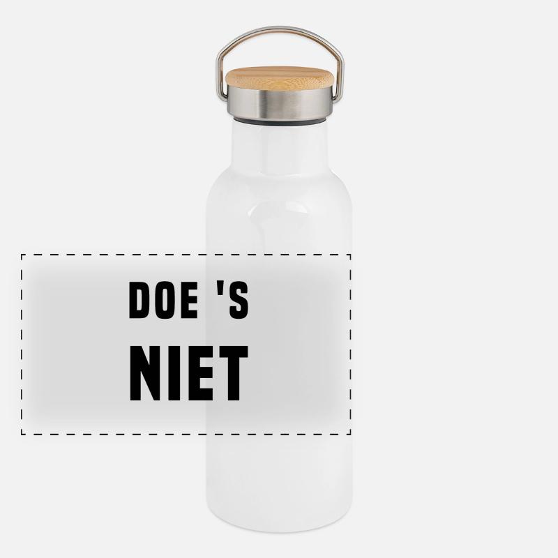 Nicht tun (lustiger Text) Panorama Thermosflasche mit Bambusdeckel