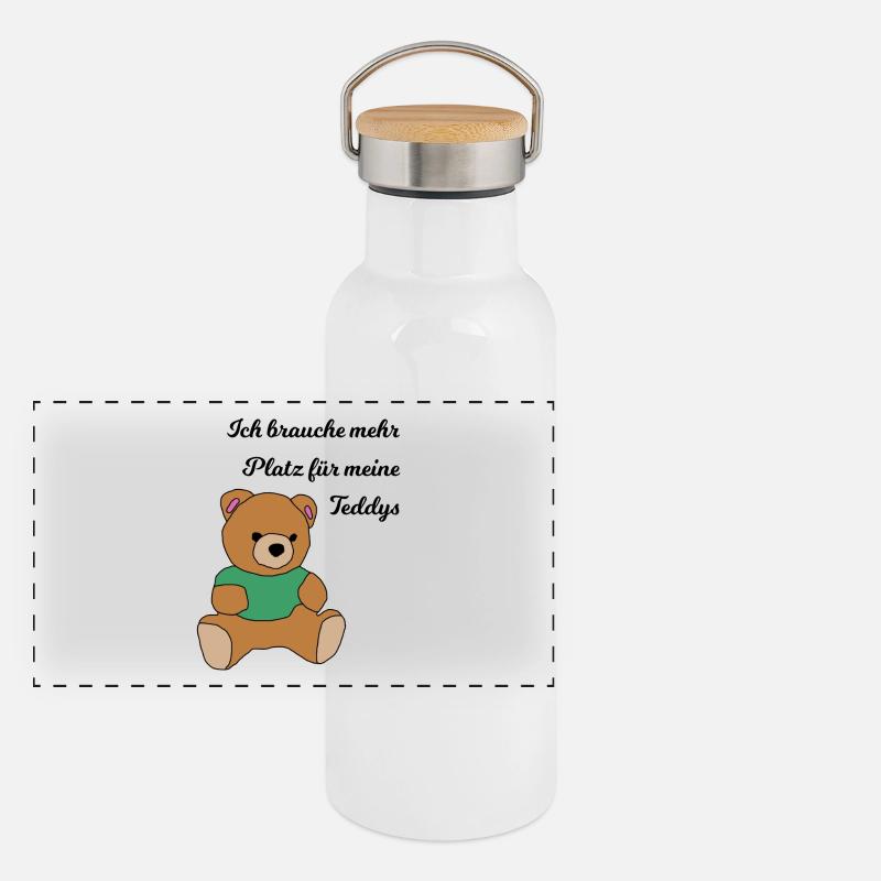Ours en peluche Gourde isotherme avec bouchon en bambou