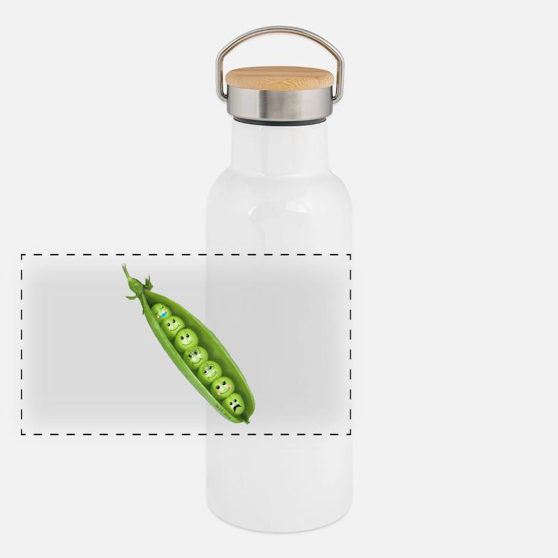 peas Panoramic Thermal Bottle with Bamboo Lid