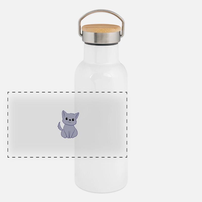 Wolf - Wölfe - Wolffan - Geschenk - Wolfmotiv Panorama Thermosflasche mit Bambusdeckel