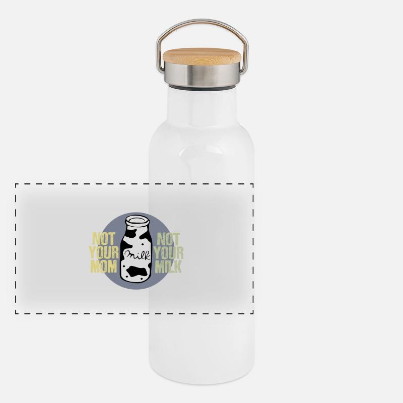 Pas votre lait Gourde isotherme avec bouchon en bambou