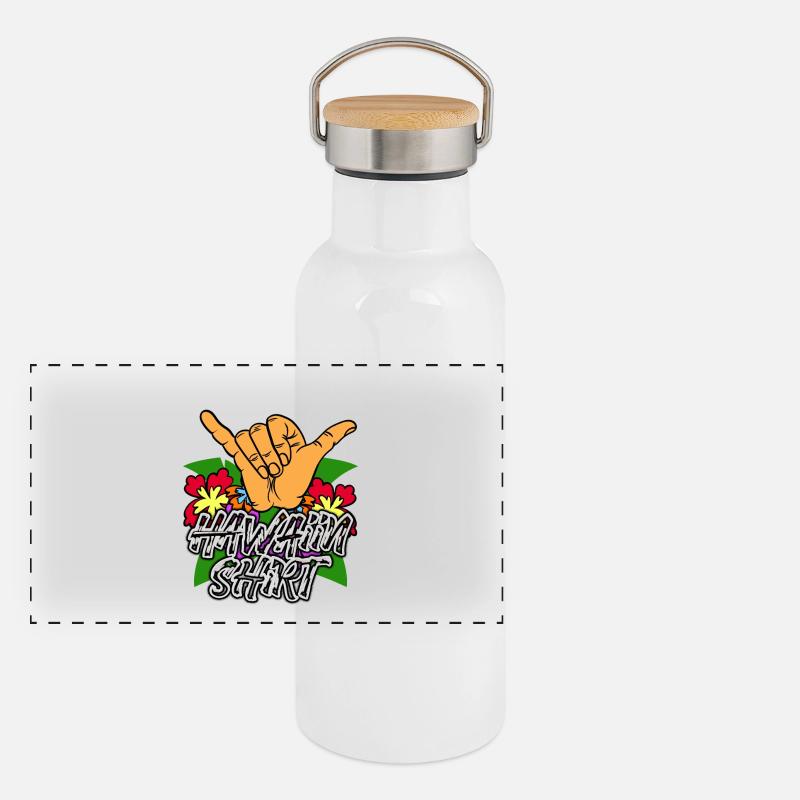 C'est ma chemise hawaïenne Aloha Luau Tropical Gourde isotherme avec bouchon en bambou