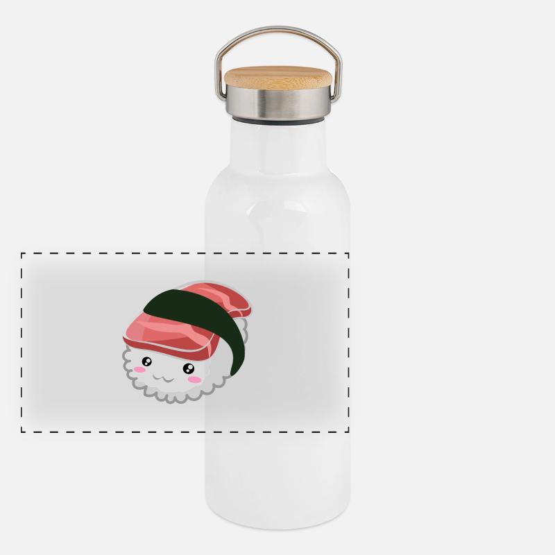 Saumon doux Nigiri Sushi Gourde isotherme avec bouchon en bambou