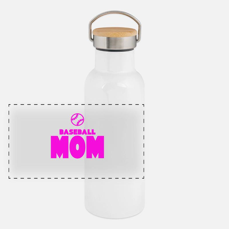 Baseball - Baseball Mom Panorama Thermosflasche mit Bambusdeckel