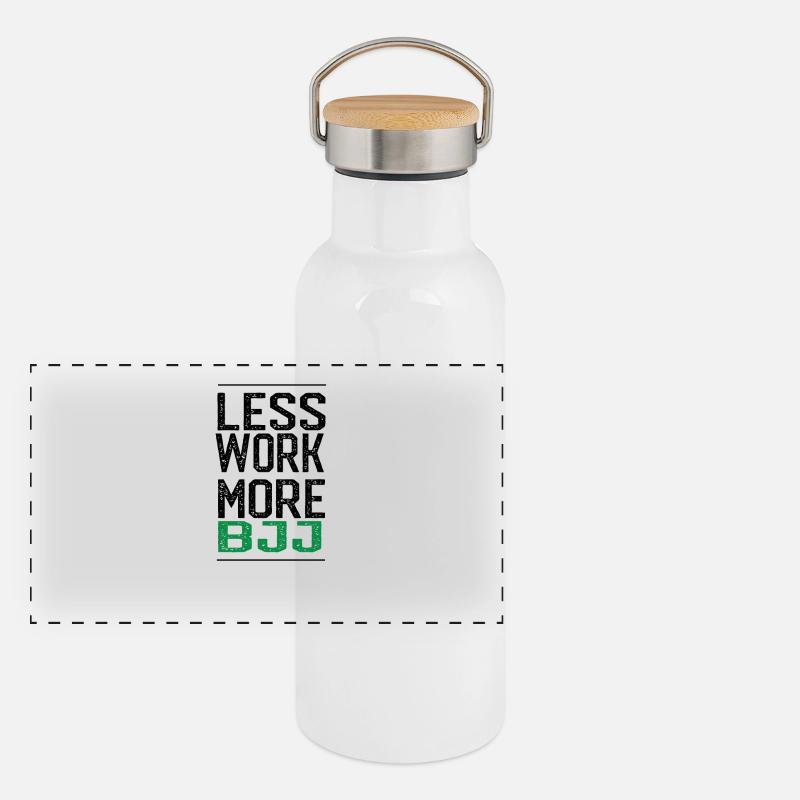 Witziges BJJ , MMA Shirt - less work, more BJJ Panorama Thermosflasche mit Bambusdeckel