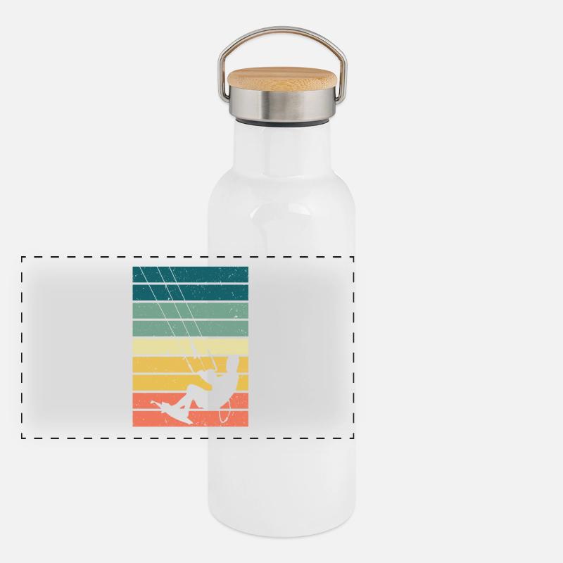 Kitesurfing - kiteboard kite surfing surfer gift Panoramic Thermal Bottle with Bamboo Lid