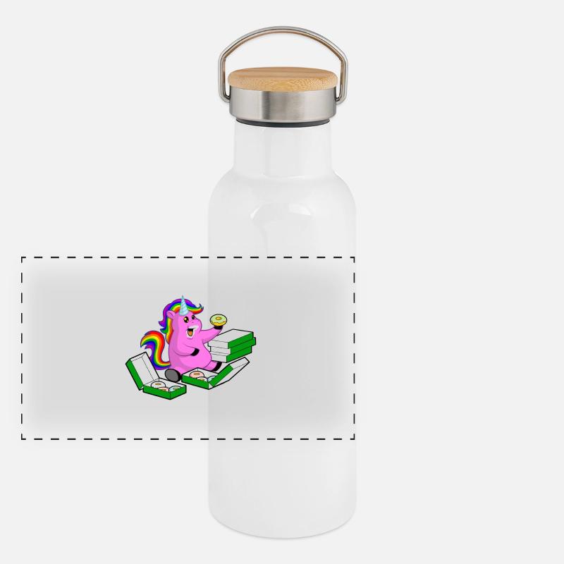 Unicorn donut cute-chubby unicorn gift Panoramic Thermal Bottle with Bamboo Lid