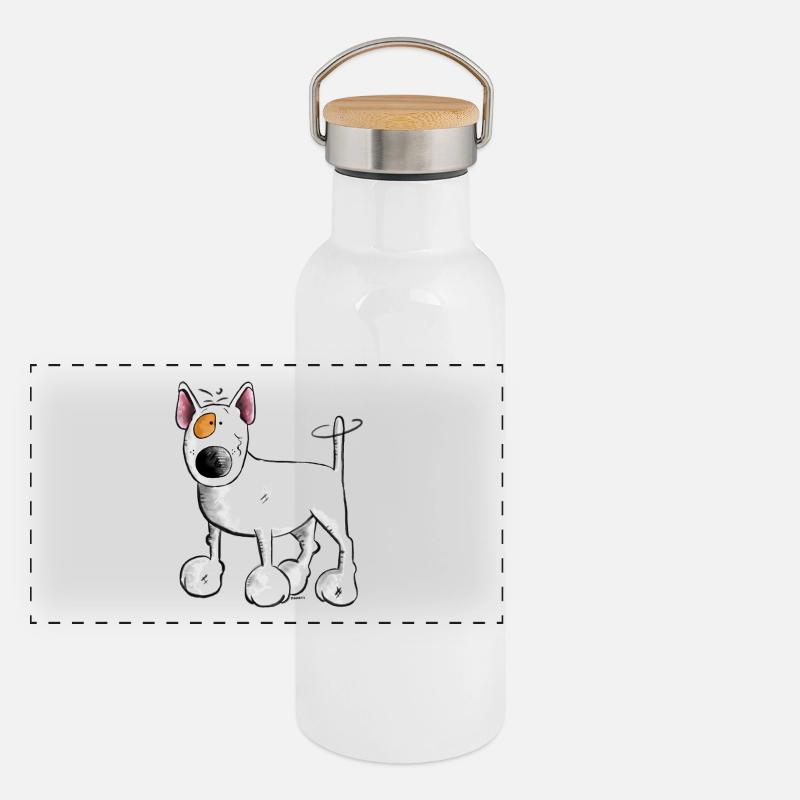 Drôle Bull-Terrier - Chien - Comique Gourde isotherme avec bouchon en bambou