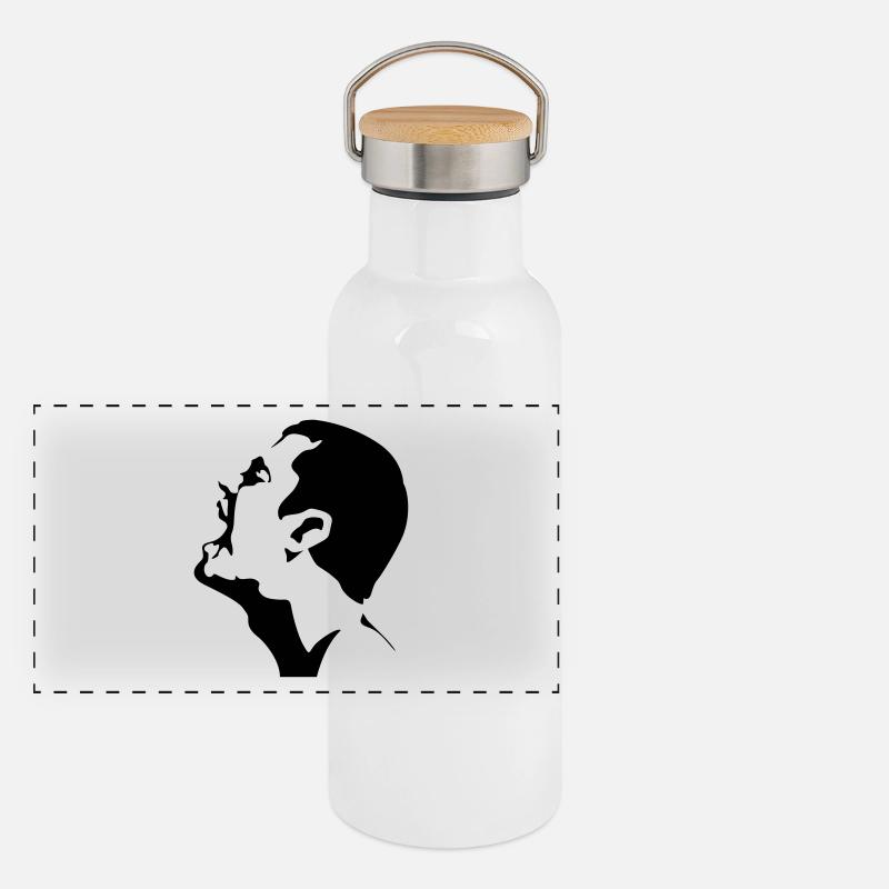 Ein schreiender Mann Panorama Thermosflasche mit Bambusdeckel