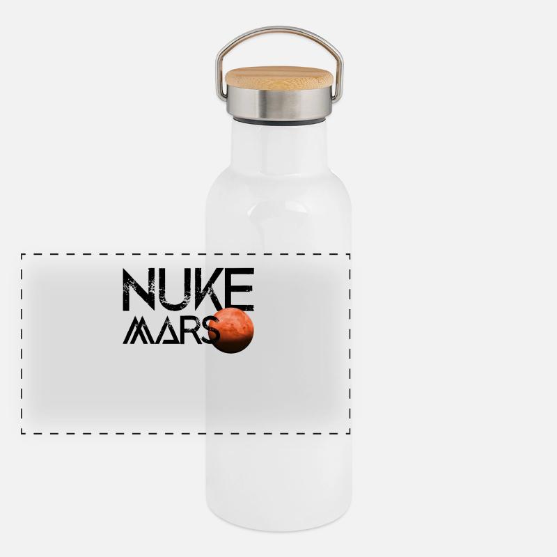 Nuke Mars Terraforming Space Red Planet Panoramic Thermal Bottle with Bamboo Lid