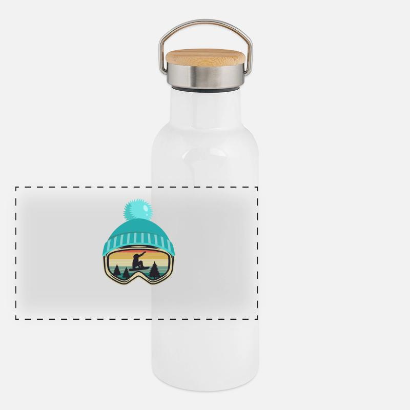 Snowboard snowboarding snowboarder gift Panoramic Thermal Bottle with Bamboo Lid