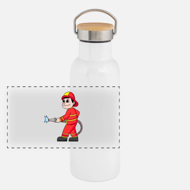 Firefighter Panoramic Thermal Bottle with Bamboo Lid