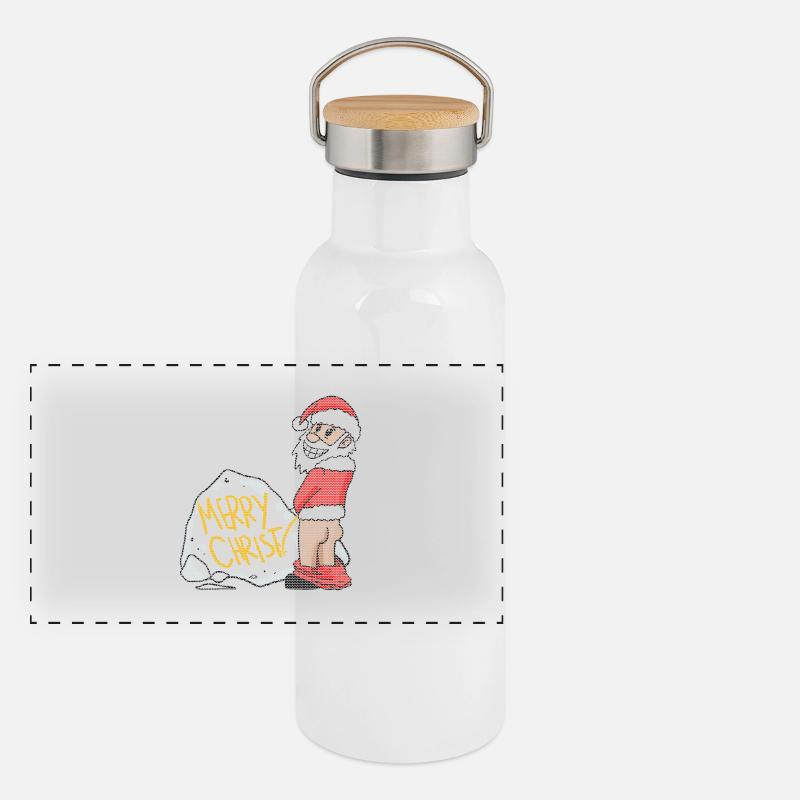 Noël laid drôle Gourde isotherme avec bouchon en bambou