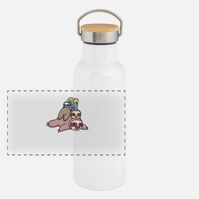 Sloths Panoramic Thermal Bottle with Bamboo Lid