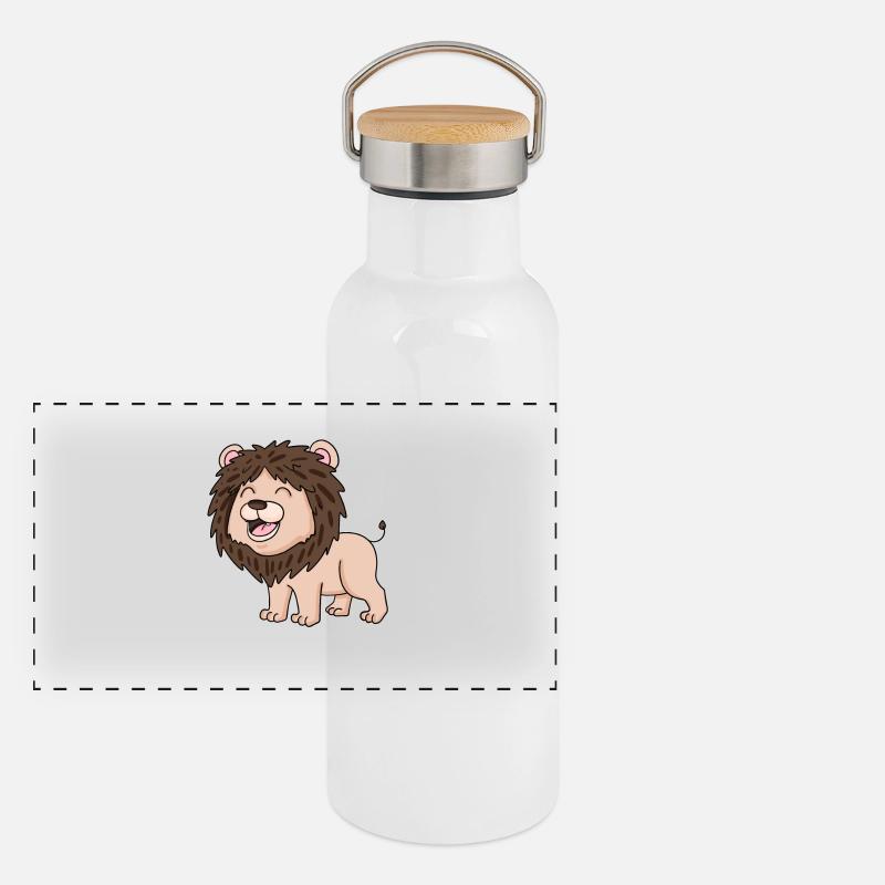 Bébé Lion Gourde isotherme avec bouchon en bambou