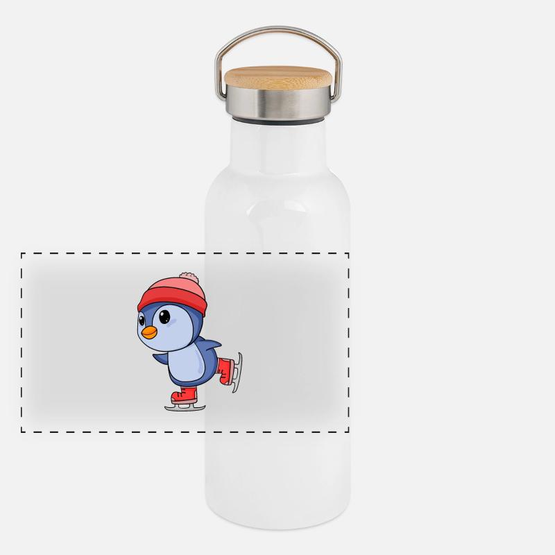 Skating Panoramic Thermal Bottle with Bamboo Lid