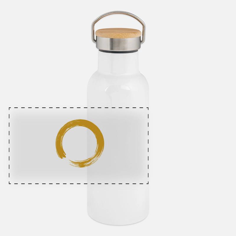 Kreis Gold Panorama Thermosflasche mit Bambusdeckel
